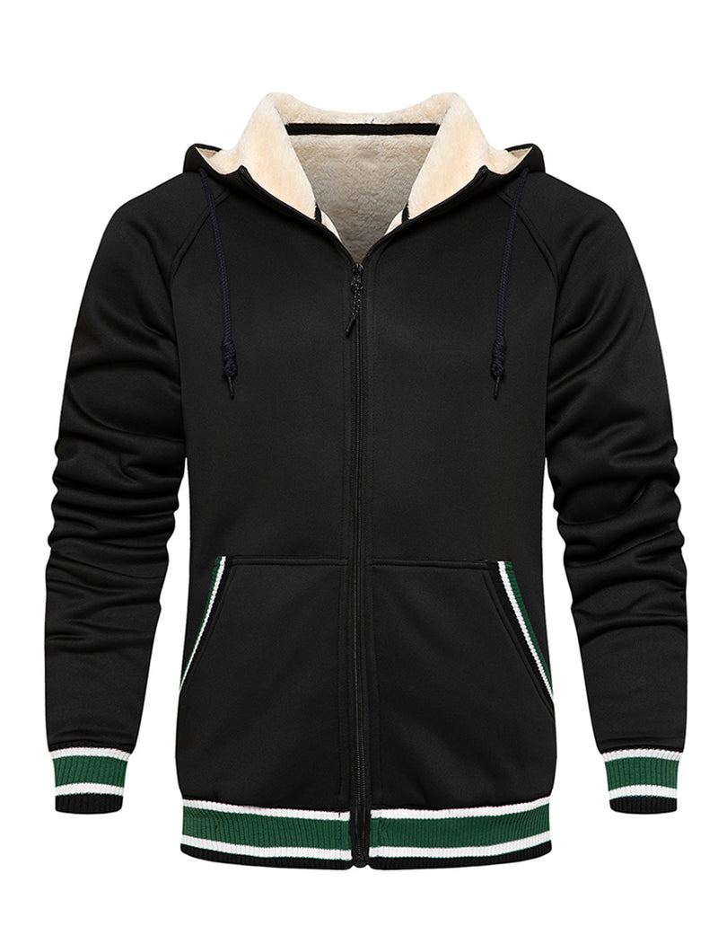 Men's Casual Long Sleeve Full-Zip Hoodie Fleece Sweatshirt