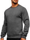 Men's Round Collar Fall Winter Warm Long Sleeve Fleece Sweatshirt