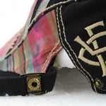Men's cotton adjustable casual embroidered plaid fashion cap