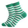 St. Patrick's Day Green Striped Print Festival Party Holiday Cotton Socks