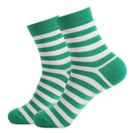 St. Patrick's Day Green Striped Print Festival Party Holiday Cotton Socks