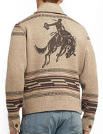 Men's Casual Vintage Western Pattern Graphic Lapel Button Fall Winter Retro Long Sleeve Cardigan