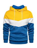 Men's Classic Color Block Long Sleeve Pullover Hoodie With Pocket