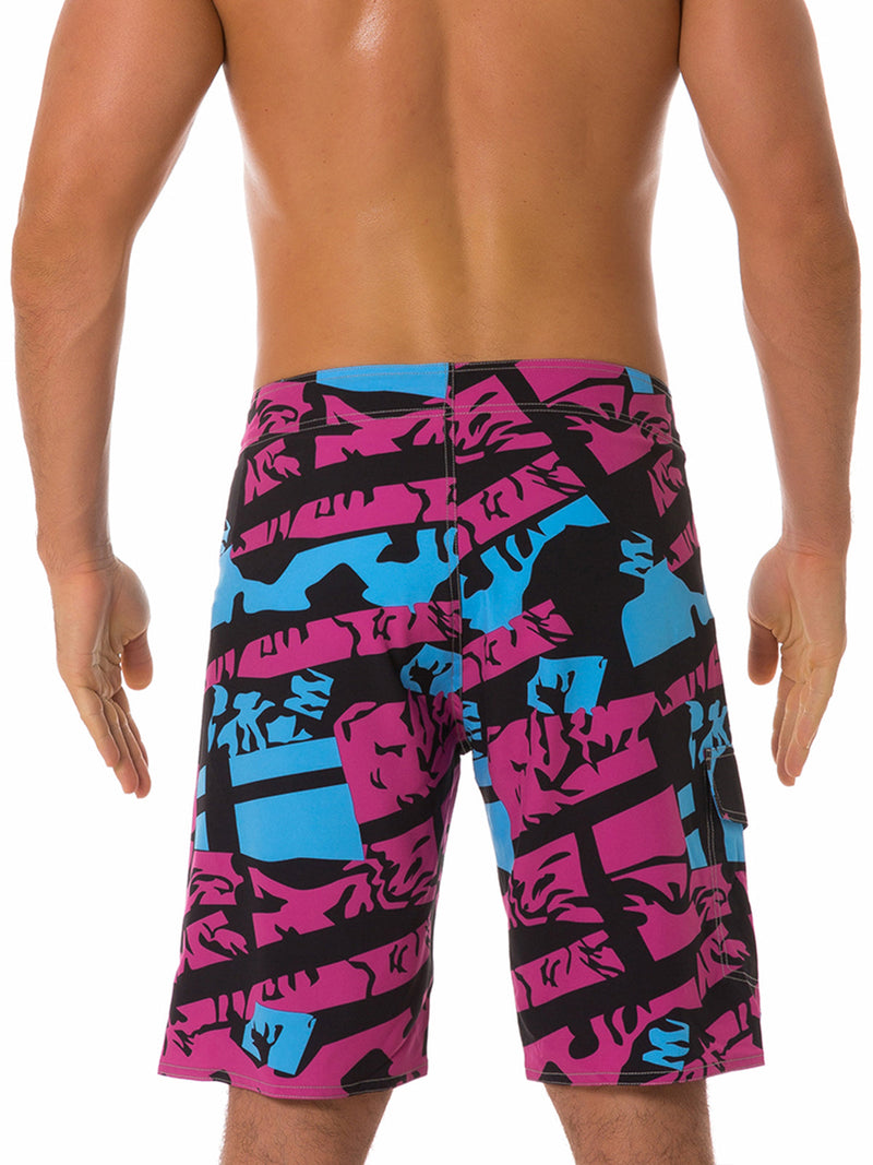 Men's Patchwork Summer Casual Beach Shorts Swimming Trunks