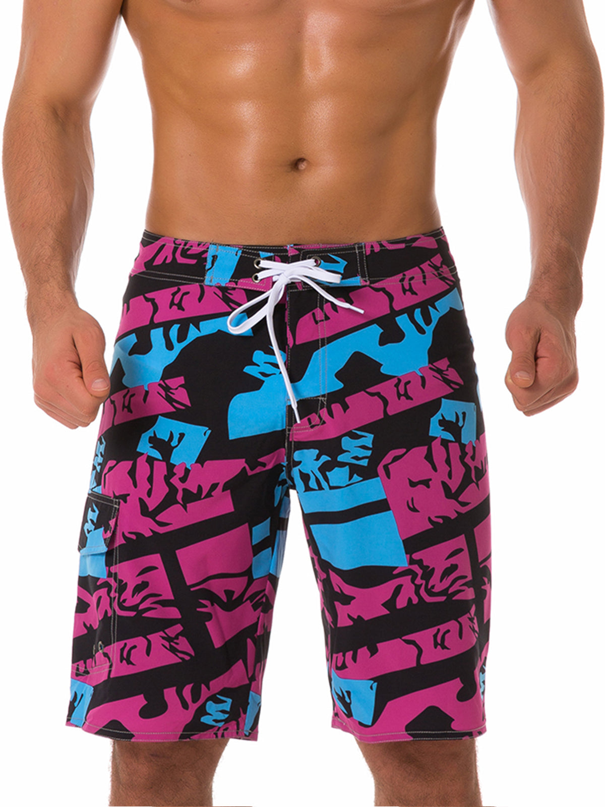 Men's Patchwork Summer Casual Beach Shorts Swimming Trunks