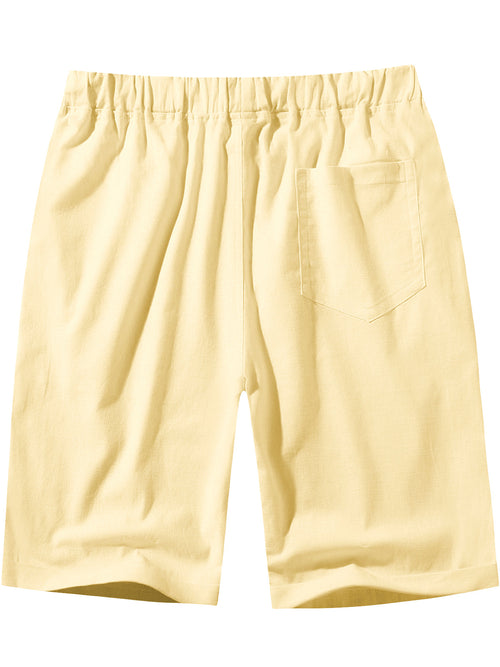 Men's Casual Solid Color Breathable Cotton Shorts