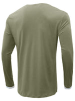 Men's Casual Solid Color Crew Neck Long Sleeve Shirt