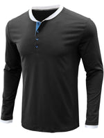 Men's Casual Solid Color Crew Neck Long Sleeve Shirt