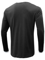 Men's Casual Solid Color Crew Neck Long Sleeve Shirt