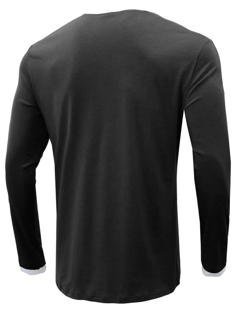 Men's Casual Solid Color Crew Neck Long Sleeve Shirt