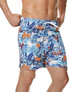 Men's Summer Casual Floral Parrot Print Hawaiian Beach Graphic Shorts Swimming Trunks