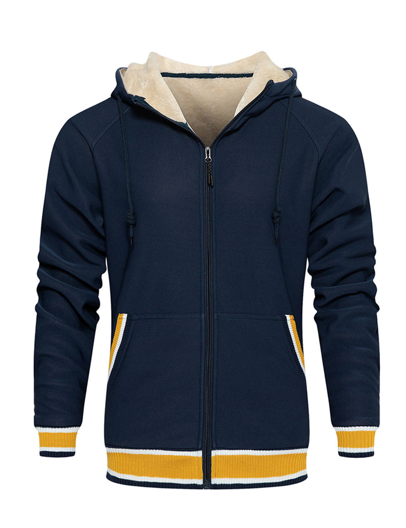 Men's Casual Long Sleeve Full-Zip Hoodie Fleece Sweatshirt