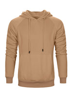 Men's Solid Long Sleeve Pullover Fall Winter Hoodie Sweatshirts With Pocket