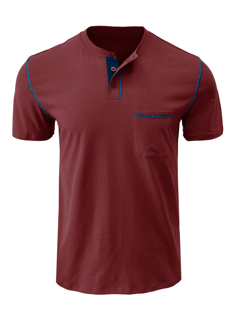 Men's Casual Summer Solid Color Pocket Short Sleeve T-Shirt