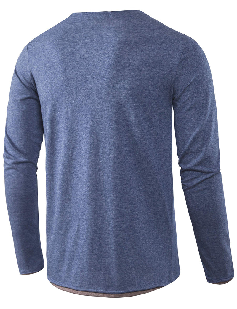 Men's Casual Solid Color Long Sleeve T-shirt