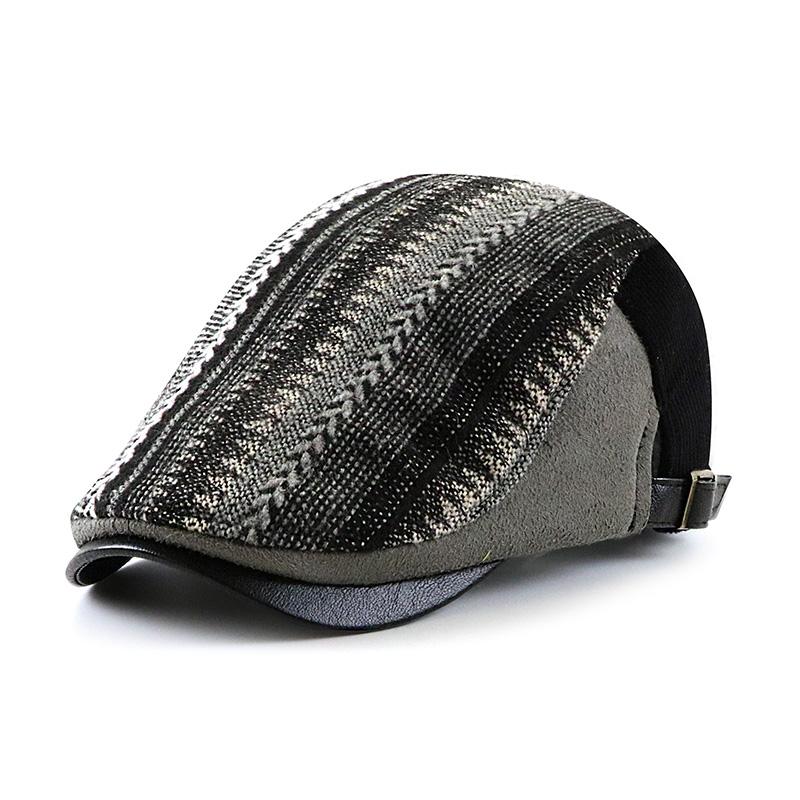 Men's Striped Stitching Casual All-match Cap