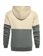 Men's Color Block Outdoor Casual Long Sleeve Pullover Hoodie Sweatshirts