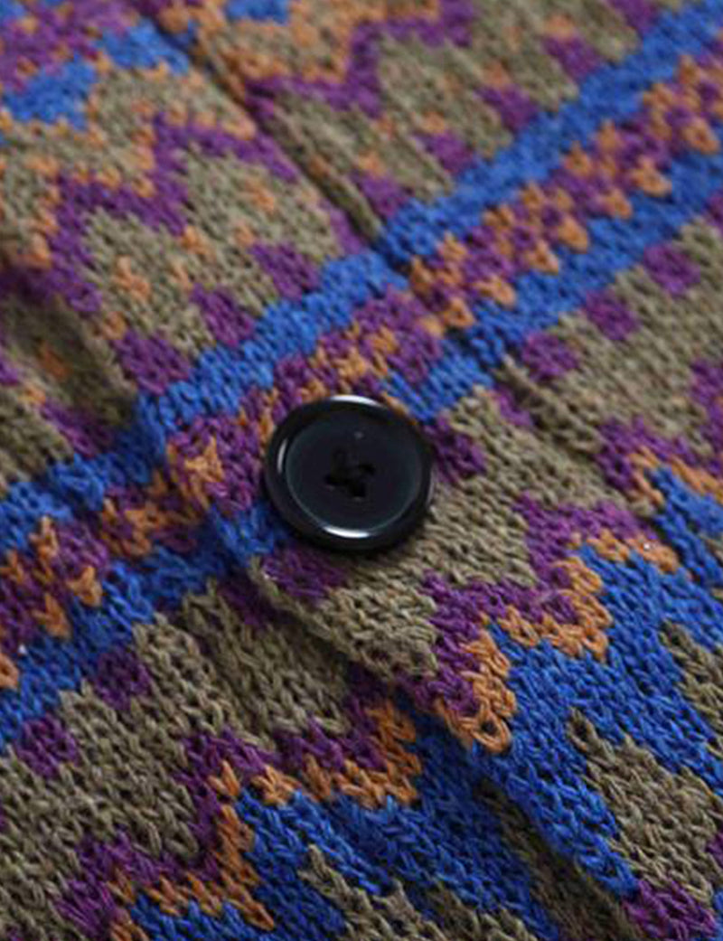 Men's Soft Vintage Casual Button Striped Retro Cardigan Sweater