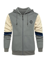 Men's Casual Color Block Long Sleeve Full-Zip Hoodie Zip Sweatshirt