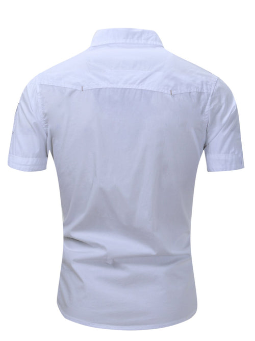 Men's Outdoor Casual Cotton Pocket Short Sleeve Shirt