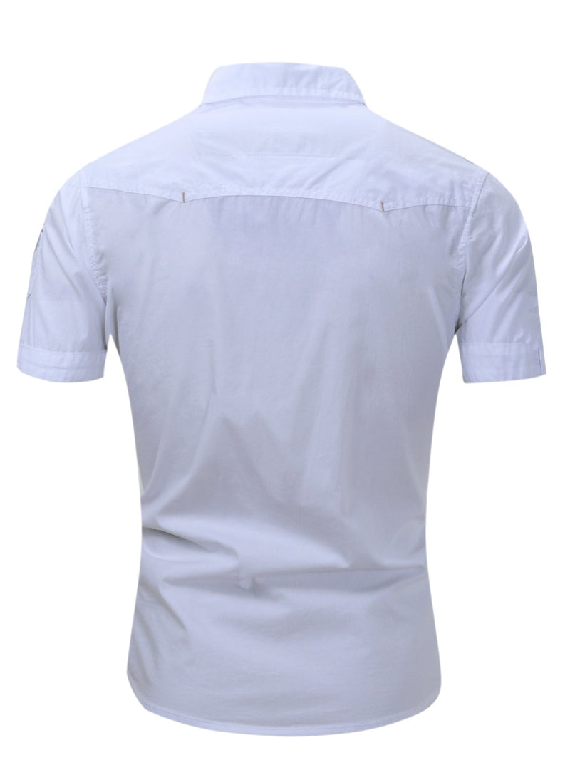 Men's Outdoor Casual Cotton Pocket Short Sleeve Shirt