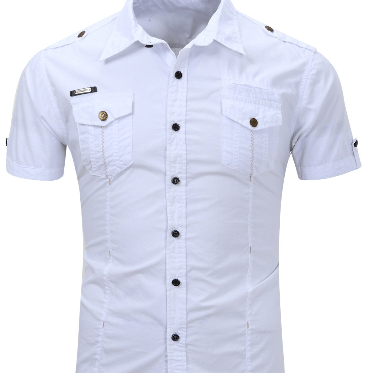 Men's Outdoor Casual Cotton Pocket Short Sleeve Shirt