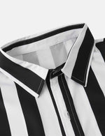 Men's Striped Casual Pocket Long Sleeve Fall Button Up Shirt