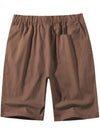 Men's Casual Solid Color Breathable Cotton Shorts
