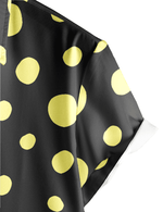 Men's Lemon Polka Dot Patchwork Print Short Sleeve Vacation Button Up Shirt