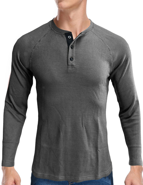 Men's Casual Solid Color Long Sleeve T-shirt