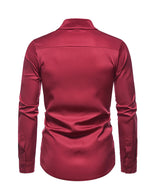 Men's Solid Color Classic Button Up Long Sleeve Casual Shirt