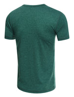 Men's Casual Solid Color Short Sleeve Henley T-shirt