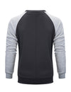 Men's Casual Color Block Round Long Sleeve Sweatshirt