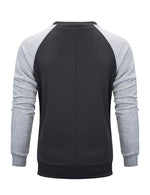 Men's Casual Color Block Round Long Sleeve Sweatshirt
