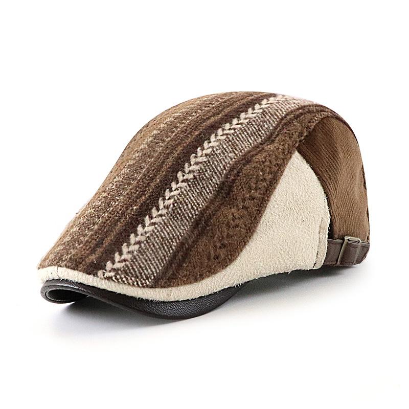 Men's Striped Stitching Casual All-match Cap