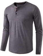 Men's Casual Solid Color Long Sleeve T-shirt