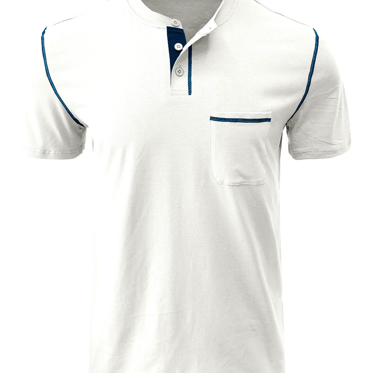Men's Breathable Casual Solid Color Pocket Summer Short Sleeve T-Shirt