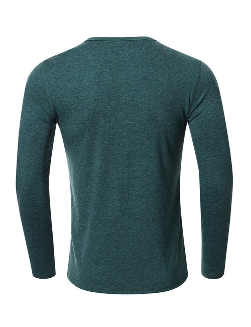 Men's Casual Solid Color Long Sleeve T-shirt