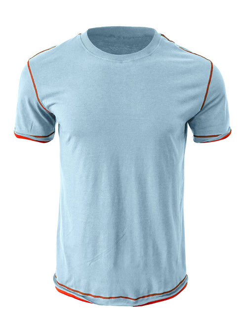Men's Cotton Solid Color Round Neck Regular Fit Short Sleeve T-Shirt