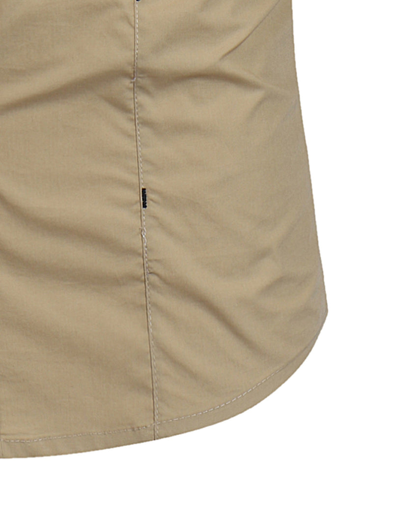 Men's Cotton Casual Pocket Hiking Outdoor Button Long Sleeve Shirt