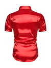Men's Casual Solid Color Summer Short Sleeve Party Shirt