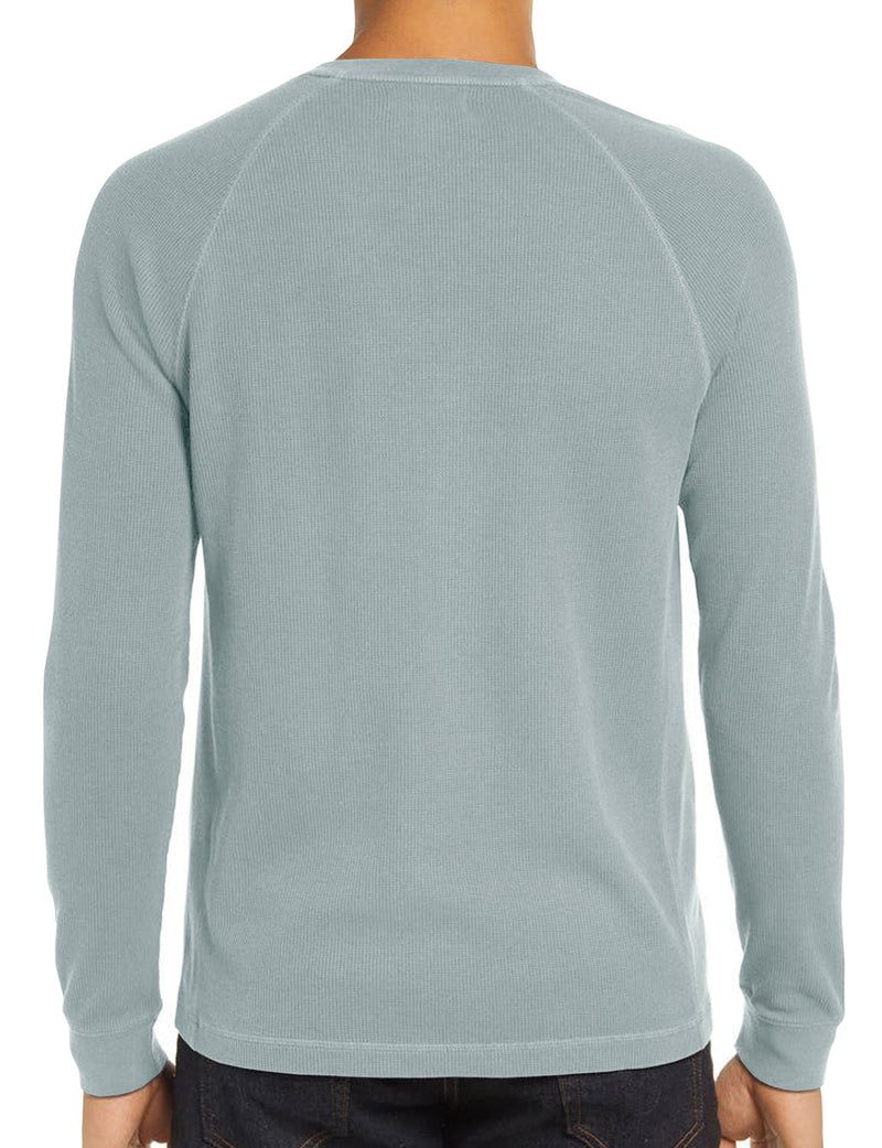 Men's  Solid Color Henry Collar Long Sleeve Casual T-Shirt
