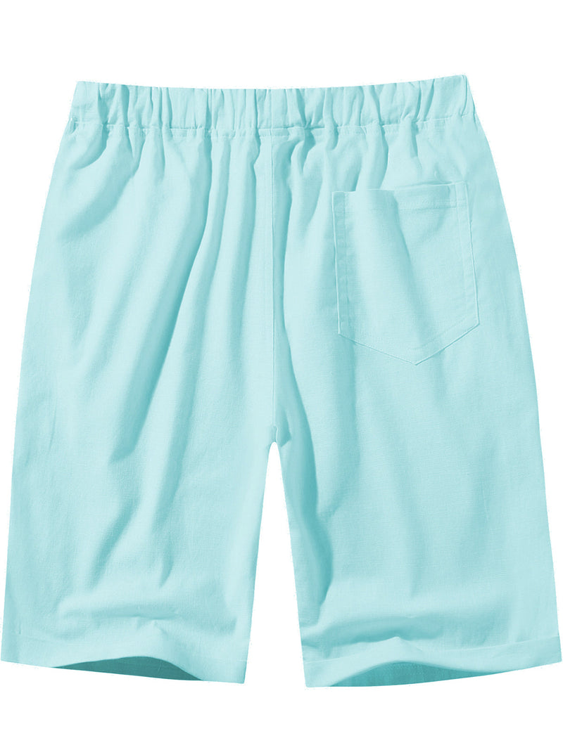 Men's Casual Solid Color Breathable Cotton Shorts