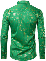 Men's Christmas Print Regular Fit Long Sleeve Shirt