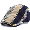 Men's cotton adjustable casual embroidered plaid fashion cap