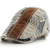 Men's cotton adjustable casual embroidered plaid fashion cap