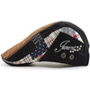 Men's cotton adjustable casual embroidered plaid fashion cap