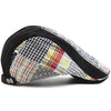 Men's cotton adjustable casual embroidered plaid fashion cap
