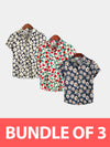 Bundle Of 3| Men's Floral Cotton Tropical Hawaiian Shirts