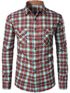Men's Button Up Regular Fit Long Sleeve Plaid Flannel Casual Shirts